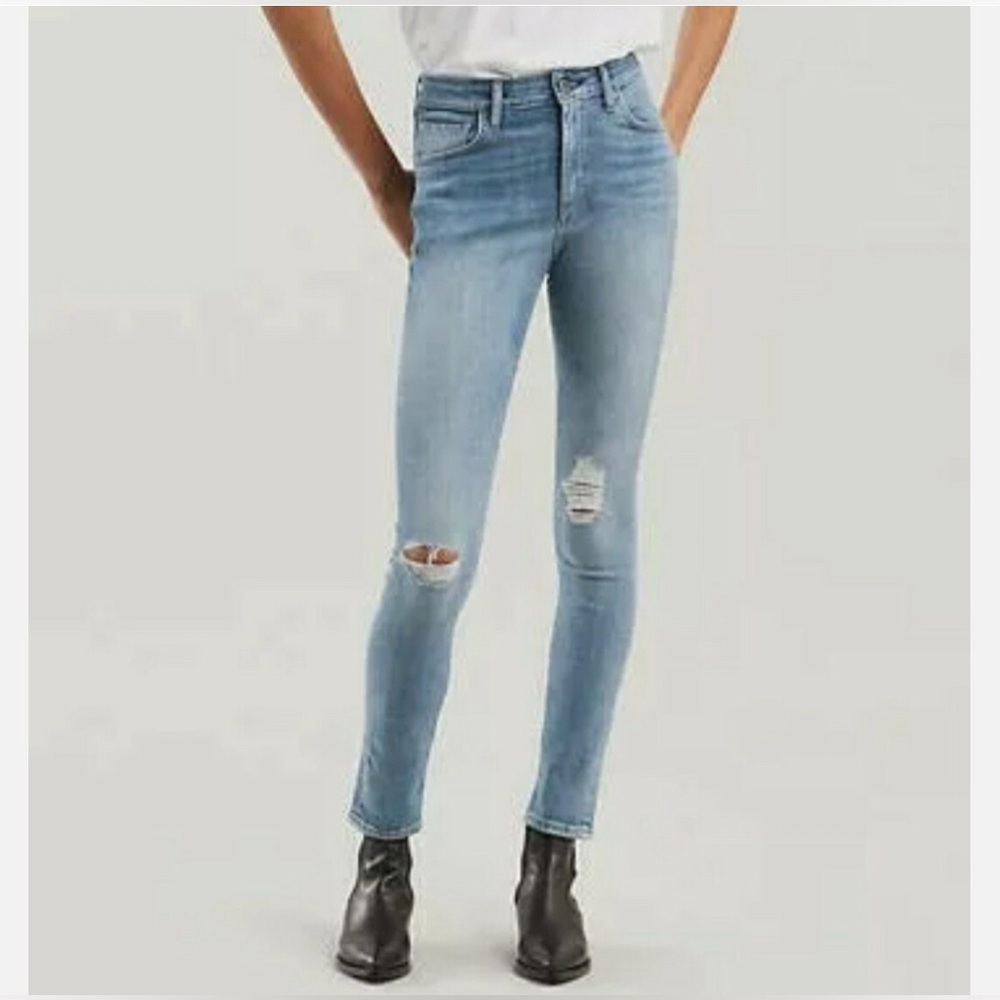 Levi’s “Made & Crafted” 721 High Rise Skinny Distressed Jeans